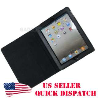   PAD2 IPAD2 PAD 2 BLACK LEATHER PORTFOLIO CASE STAND COVER POUCH  