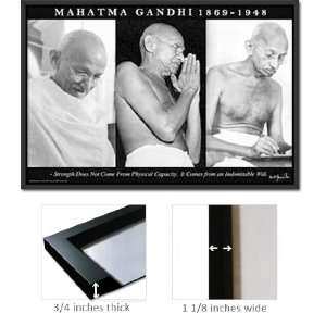  Framed Gandhi Poster Indomitable Will Quote FrFp2788