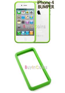 Silicone Bumper Frame Case Cover for iPhone 4 4G Green  