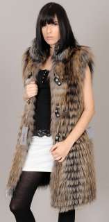   fox long feathered SAGA FURS Fox fur vest   Brand new design by MAILON