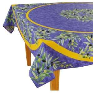  Olive Maussane Blue Cotton Tablecloths 63 x 98 Rectangle 