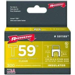  ARROW FASTENERS 591189 CLEAR T59 INSULATED STAPLES FOR 