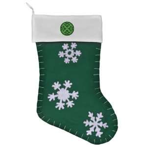   Christmas Stocking Green Celtic Knot Interlinking 