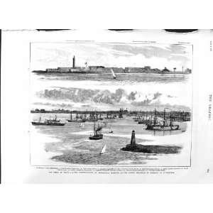    1882 EGYPT ALEXANDRIA HARBOUR SHIPS WAR GEORGE MASR