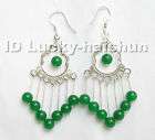 Fashion Green Jade Dangle Earrings AAA SERVICE  