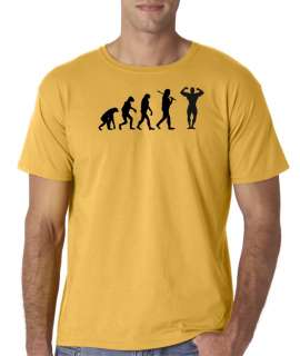 Mens Evolution of Man Bodybuilding Gym T Shirt Tee Trainer Workout 