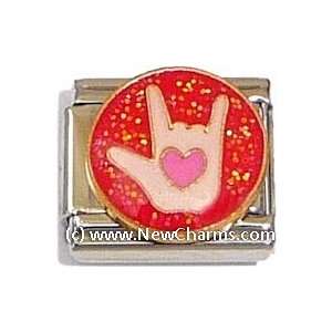  Love Sign Language Italian Charm Bracelet Jewelry Link 