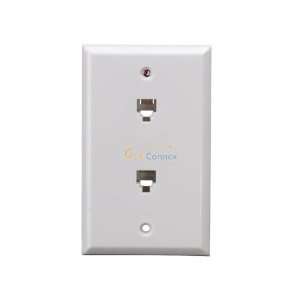  2 Port Wall Plate with 6P6C Jack Electronics