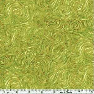  45 Wide First Impression Swirls Lime Green Fabric By The 