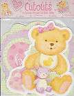BABY GIRL TEDDY BEAR CUTOUTS Shower Wall Hanging Decorations Pink 