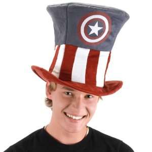   Elope Captain America Mad Hatter Adult Hat / Red/White/Blue   One Size