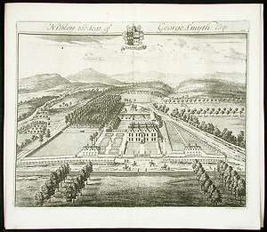 1712 JOHANNES KIP ARCHITECTURAL VIEW ENGRAVING NIBLEY  