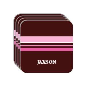 Personal Name Gift   JAXSON Set of 4 Mini Mousepad Coasters (pink 