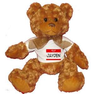   my name is JAYDEN Plush Teddy Bear with WHITE T Shirt Toys & Games