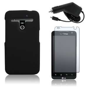  LG Revolution VS910   Black Soft Silicone Skin Case Cover 