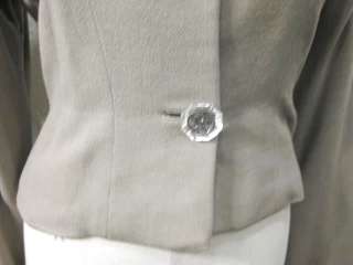 vtg 40s Ladies H. Liebes Co Designer Lightweight Taupe Wool Dress Suit 