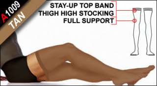 A1009 Support Opaque Thigh High Stay up Stockings Men Black Navy White 