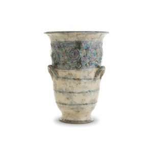  Arte Italica Lustro Large 2 Handled Vase   Ivory Taupe 
