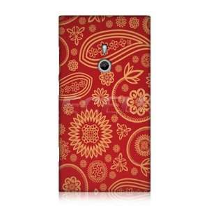   DESIGNS RED PAISLEY PATTERN HARD BACK CASE FOR NOKIA LUMIA 800 Cell