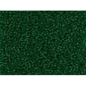  TOHO™ Bead Round 15/0 Frosted Transparent Green Emerald 
