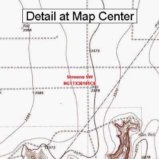 USGS Topographic Quadrangle Map   Stevens SW, Texas (Folded/Waterproof 