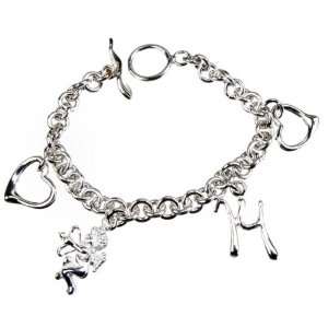  Silver Love Charms Bracelet Jewelry