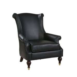  Black Leather Lounge Chair, 18 Seat Height Powell Parsons 