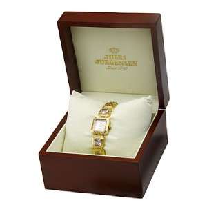 JURGENSEN Goldtn Gemstone Bracelet Watch MOP Dial  