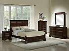 5Pc Contemporary Modern Espresso Brown King Bed Bedroom Set Furniture