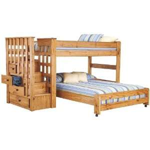  Pine Ridge Twin over Full Stairway Bunk Bed by Home Line 