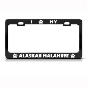  Alaskan Malamute Dog Dogs Black Metal license plate frame 