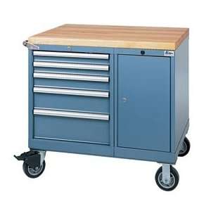  Lista® 7 Drawer Mobile Work Center With Butcher Block Top 