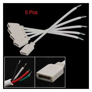    LED Light Strips 5 Pcs White Link Connector Cable Wire Electronics