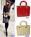 New Patent Leather Lady Quilted Tote Shoulder Handbags  
