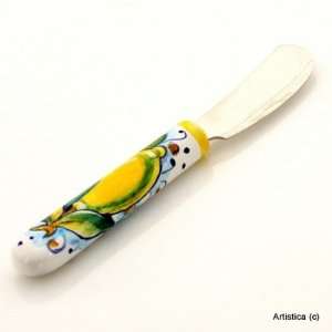  LIMONI Deruta Butter Spreader Knife with ceramic handle 