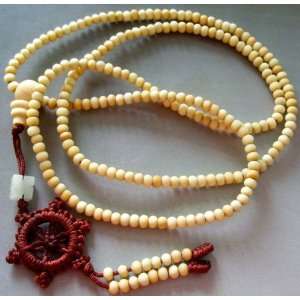  219 Wood Beads Tibet Buddhist Prayer Mala Necklace 