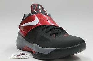 NIKE MEN KD IV BASKETBALL SHOES NEW KEVIN DURANT AUTHENTIC BLACK RED 