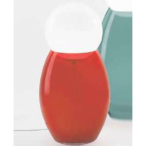 Matrioshka table lamp   small, white and red glass, 110   125V (for 