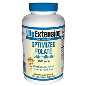 Life Extension Optimized Folate (L Methylfolate), 1000 mcg 100 
