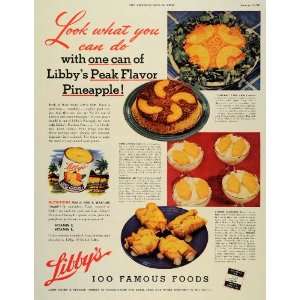  1944 Ad Libbys Pineapple Dishes Canned Can Nestle WWII 