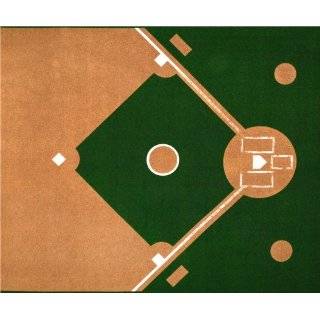 44 Wide Sports Life Baseball Diamond Panel Green Fabric By The Panel