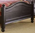 Distressed Black Eastern King Size Panel Bed  