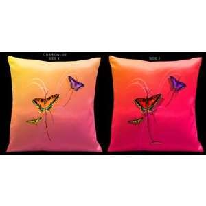  Lama Kasso 9 Butterflies Pillow in Sunset Pink