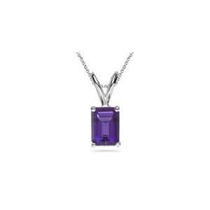  4.39 Cts Amethyst Solitaire Pendant in 18K White Gold 