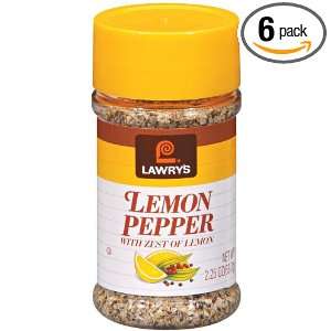 Lawrys Lemon Pepper with Zest of Lemon, 2.25  Ounce Shakers (Pack of 