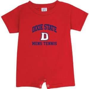  Dixie State Red Storm Red Mens Tennis Arch Baby Romper 
