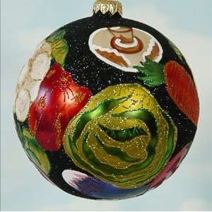  Larry Fraga 2002 Huge Fall Harvest Ball Glass Ornament 