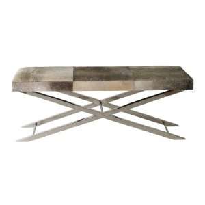  Large Long Gray Faux Pony Bench