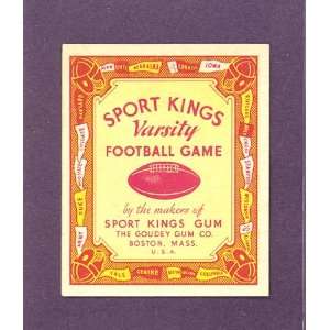   Goudy Sport Kings Varsity Game #1 (Near Mint) Sports Collectibles