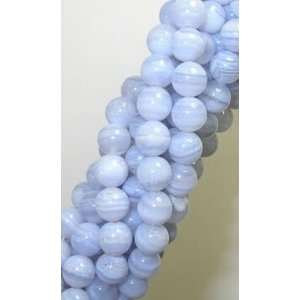  7mm Blue Lace Agate Round Beads Arts, Crafts & Sewing